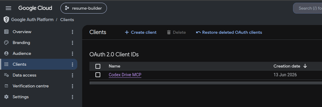 Google Cloud Console OAuth client creation for a Desktop app